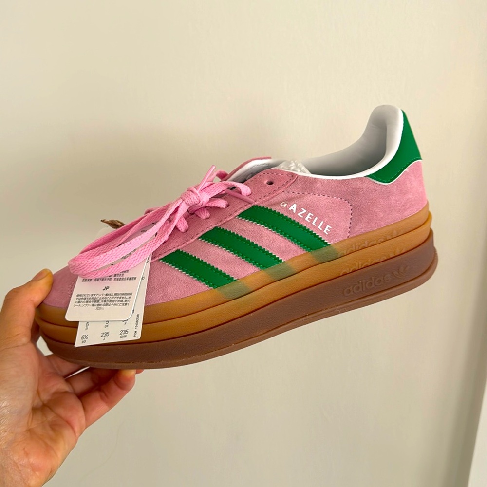 Adidas Gazelle Bold Pink and Green